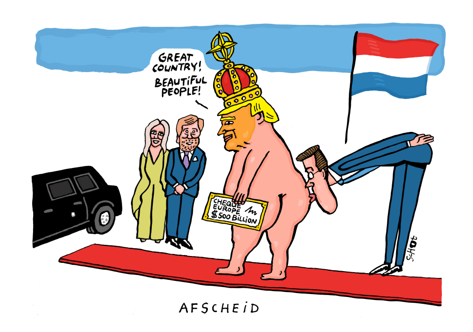 Cartoon 'kiss ass' Bas van der Schot